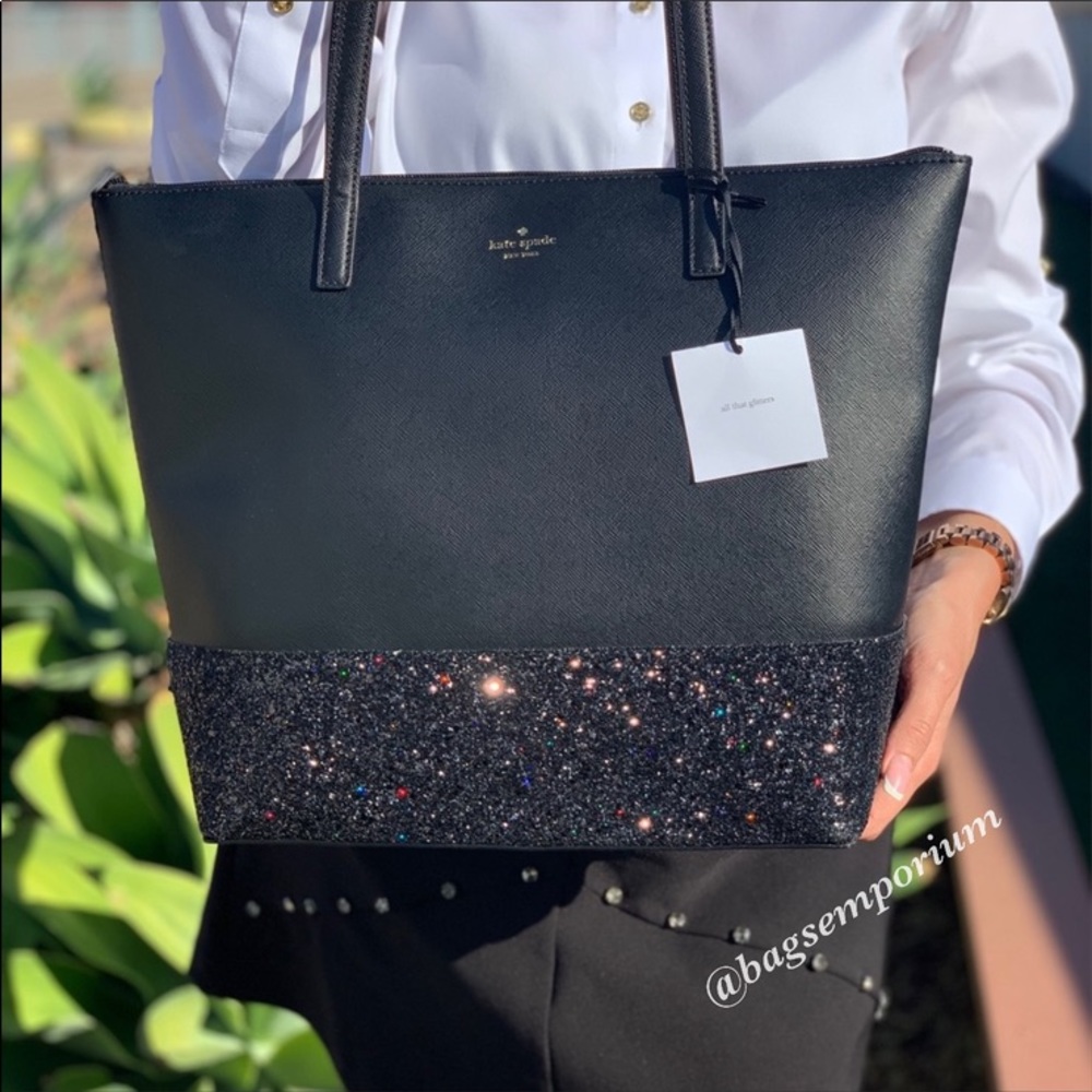 ♠️ Kate Spade Penny Greta Large Glitter Tote ♠️ - Picture 2 of 6